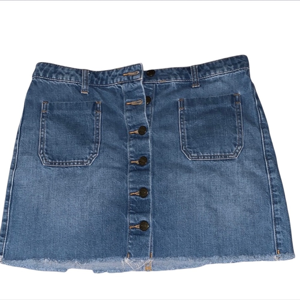 BDG Denim Button-Front Skirt